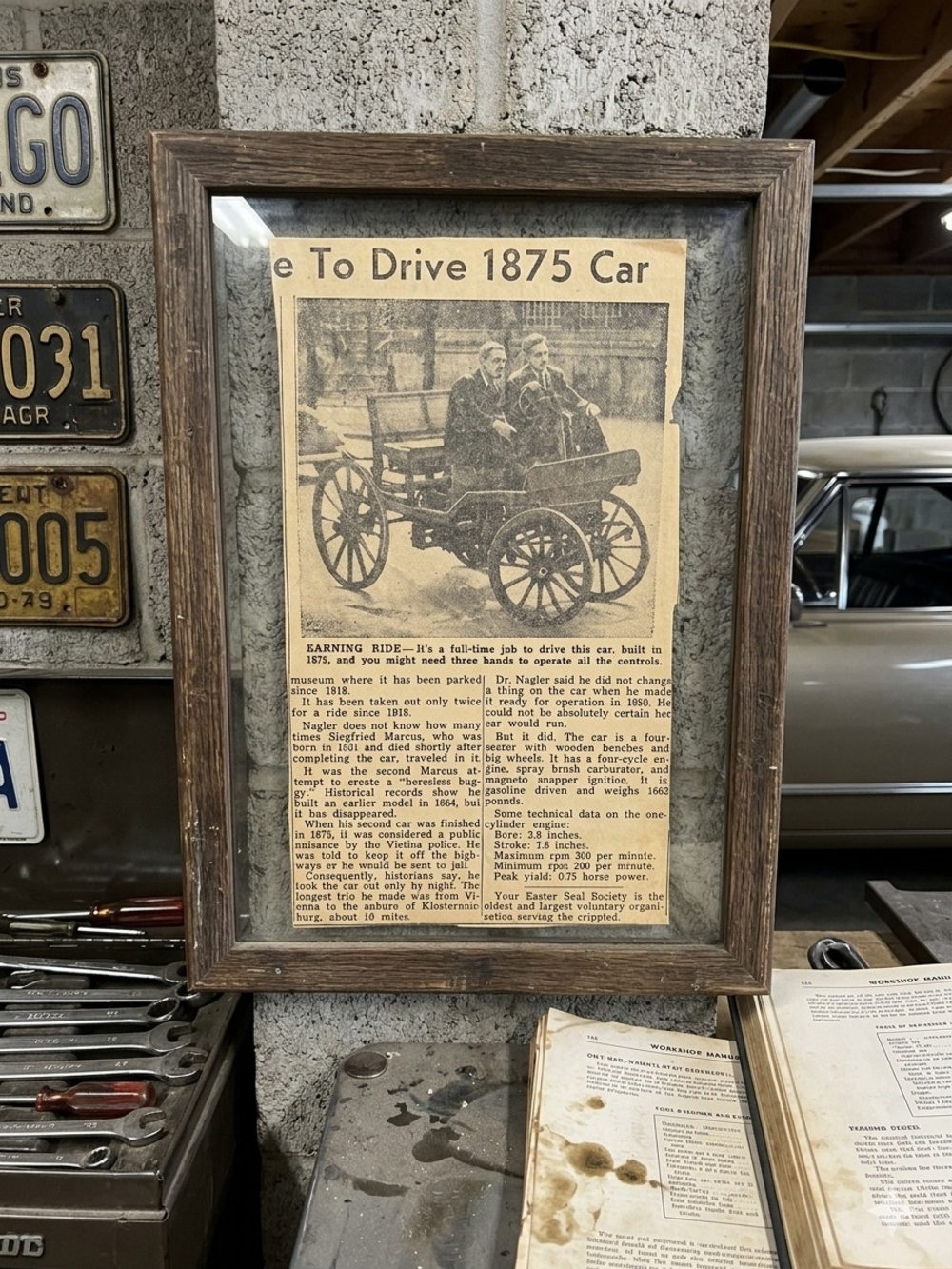 Vintage article highlights a 1875 car designed by Siegfried Marcus